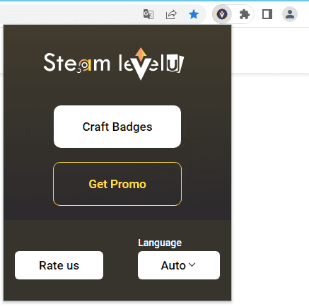 How do quickly craft all the badges in Steam using the 'SteamLevelU Extension' plugin?