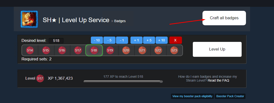 Service Level Badges